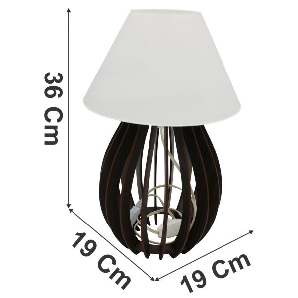 Abajur Luminária de Mesa / Leitura com Cúpula em Plástico - Branco