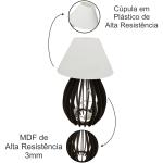 Abajur Luminária de Mesa / Leitura com Cúpula em Plástico - Branco