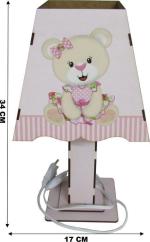 Abajur Luminária Decoração Bebê Ursa Rosa Mdf