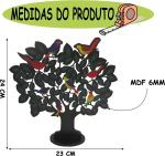 Arvore Pássaros Com Base Adesivada 22,5X25cm MDF