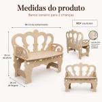 Banco Infantil Coroa MDF Para Decoração de Festas, Cenários e Ensaios Fotográficos enfeite