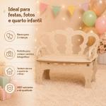 Banco Infantil Coroa MDF Para Decoração de Festas, Cenários e Ensaios Fotográficos enfeite