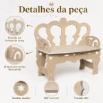 Banco Infantil Coroa MDF Para Decoração de Festas, Cenários e Ensaios Fotográficos enfeite