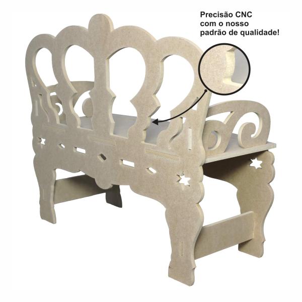 Banco Infantil MDF Para Decoração de Festas, Cenários e Ensaios Fotográficos enfeite coroa