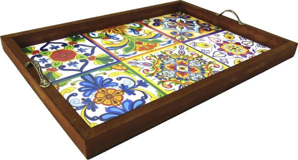BANDEJA AD. AZULEJO ALÇA METAL 44X32X3CM BANDEJA AD. AZULEJO ALÇA METAL 44X32X3CM