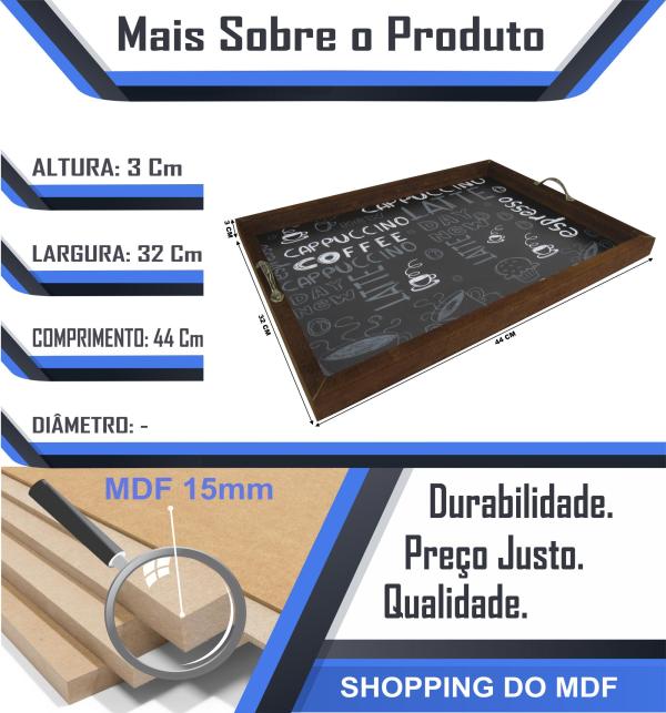 BANDEJA AD. COFFE PRETA  ALÇA METAL 44X32X3CM BANDEJA AD. COFFE PRETA  ALÇA METAL 44X32X3CM