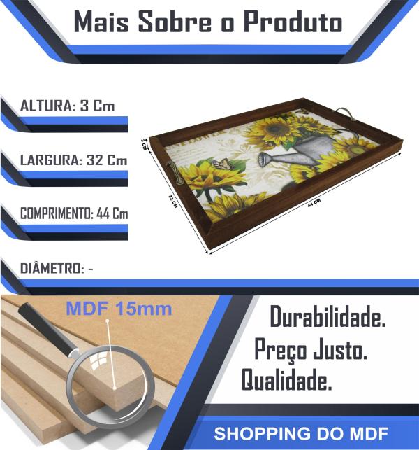 BANDEJA AD. GIRASSOL  ALÇA METAL 44X32X3CM