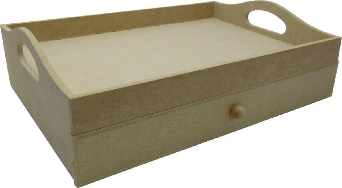 BANDEJA ALCA C/01 GAV. 36X26,5X11,5CM MDF CRÚ
