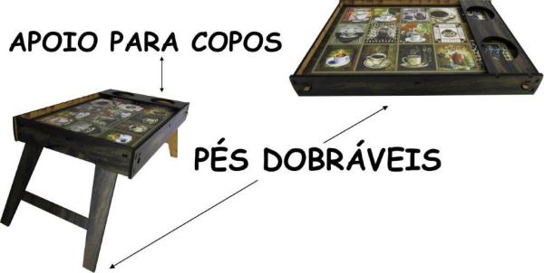 BANDEJA CAFE DA MANHÃ AD. 6MM COFFE XICARAS 