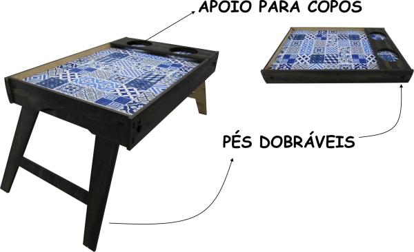 BANDEJA CAFE DA MANHÃ AD. 6MM MOSAICO AZUL