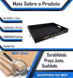 BANDEJA CANTINHO DO CAFÉ PRETA 35X25X4CM