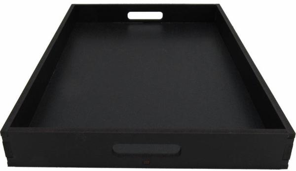 BANDEJA CANTINHO DO CAFÉ PRETA 35X25X4CM