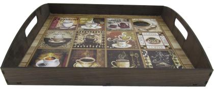 BANDEJA COFFE LATERAL PINTADA 30X25X5CM 