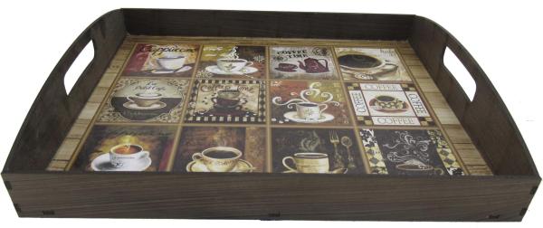 BANDEJA COFFE LATERAL PINTADA 30X25X5CM BANDEJA COFFE LATERAL PINTADA 30X25X5CM