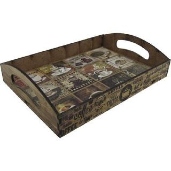 Bandeja Decoração Coffee PP 20x14x5 Mdf