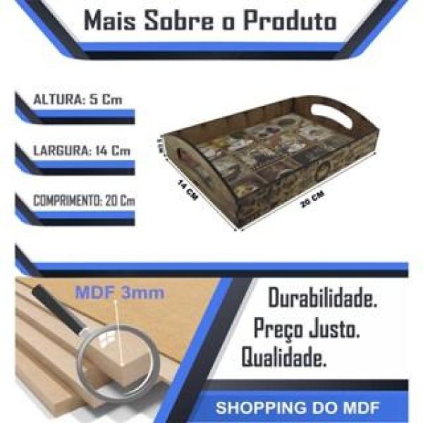 Bandeja Decoração Coffee PP 20x14x5 Mdf