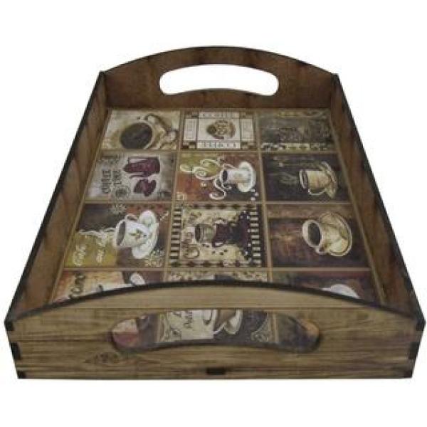 Bandeja Decoração Coffee PP 20x14x5 Mdf