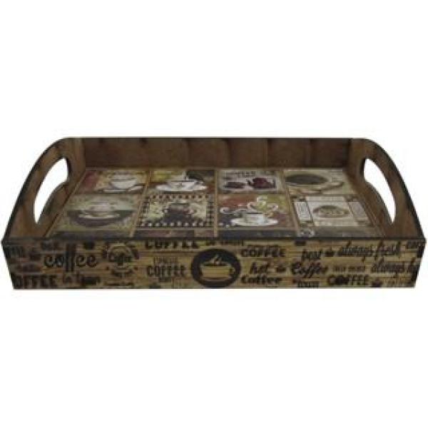 Bandeja Decoração Coffee PP 20x14x5 Mdf