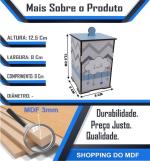 Bandeja e 3 Potes Bebê Decoração Nuvem Azul Mdf