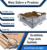 Bandeja e 3 Potes Bebê Decoração Nuvem Azul Mdf