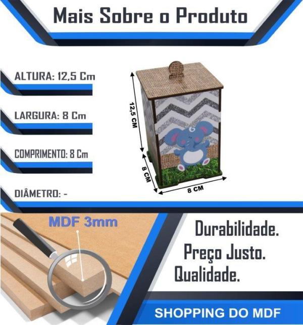 Bandeja e 3 Potes Bebê Decoração Safari Mdf