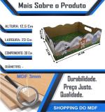 Bandeja e 3 Potes Bebê Decoração Safari Mdf