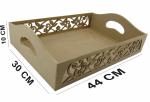 BANDEJA FLORAL ALCA 6MM GR 44X29,5X10CM MDF CRÚ