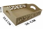 BANDEJA FLORAL ALCA 6MM MED 36,5X26X10CM MDF CRÚ