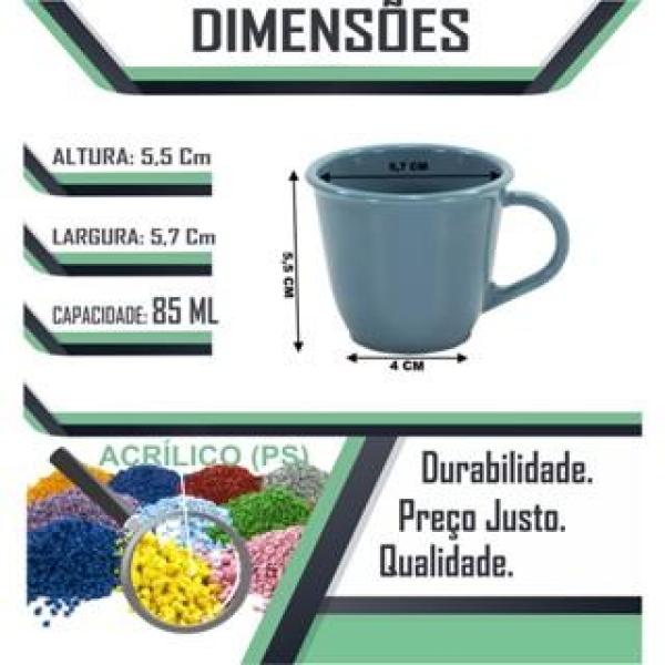 Bandeja Mãe Eu Te Amo Com 6 Xícaras Azul Acrílica Presente Dia das Mães