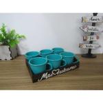 Bandeja Mãe Eu Te Amo Com 6 Xícaras Tiffany Acrílica Presente Dia das Mães