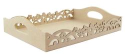 Bandeja margarida alca 6mm peq 29x20,5x7,5cm mdf crú