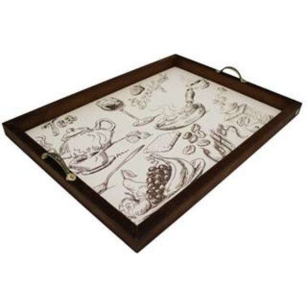 Bandeja MDF Decorado Alça Metal Café da Manhã e Decoração cantinho do café Bandeja MDF Decorado Alça Metal Café da Manhã e Decoração cantinho do café