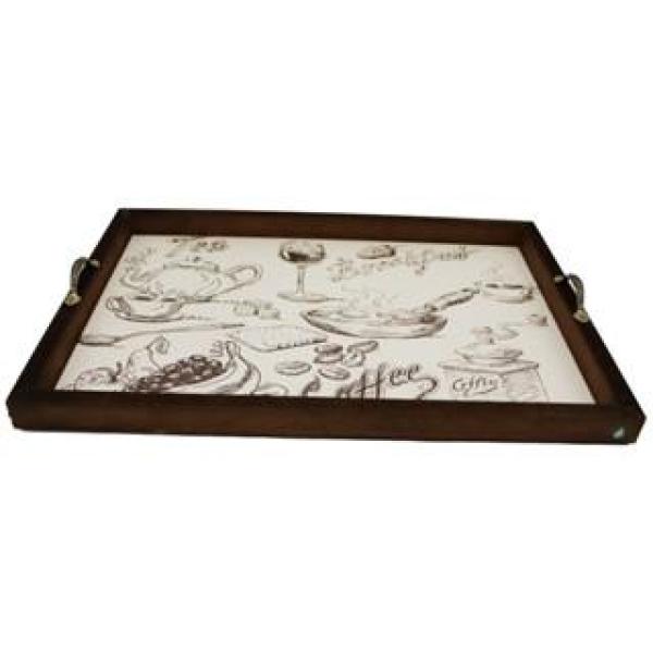 Bandeja MDF Decorado Alça Metal Café da Manhã e Decoração cantinho do café Bandeja MDF Decorado Alça Metal Café da Manhã e Decoração cantinho do café