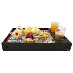 Bandeja Mesa De Café MDF Com Pés Para Café Da Manhã Na Cama Sofá Estampa Azulejo Colorido