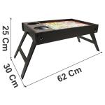 Bandeja Mesa De Café MDF Com Pés Para Café Da Manhã Na Cama Sofá Estampa Azulejo Colorido