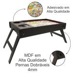 Bandeja Mesa De Café MDF Com Pés Para Café Da Manhã Na Cama Sofá Estampa Azulejo Colorido
