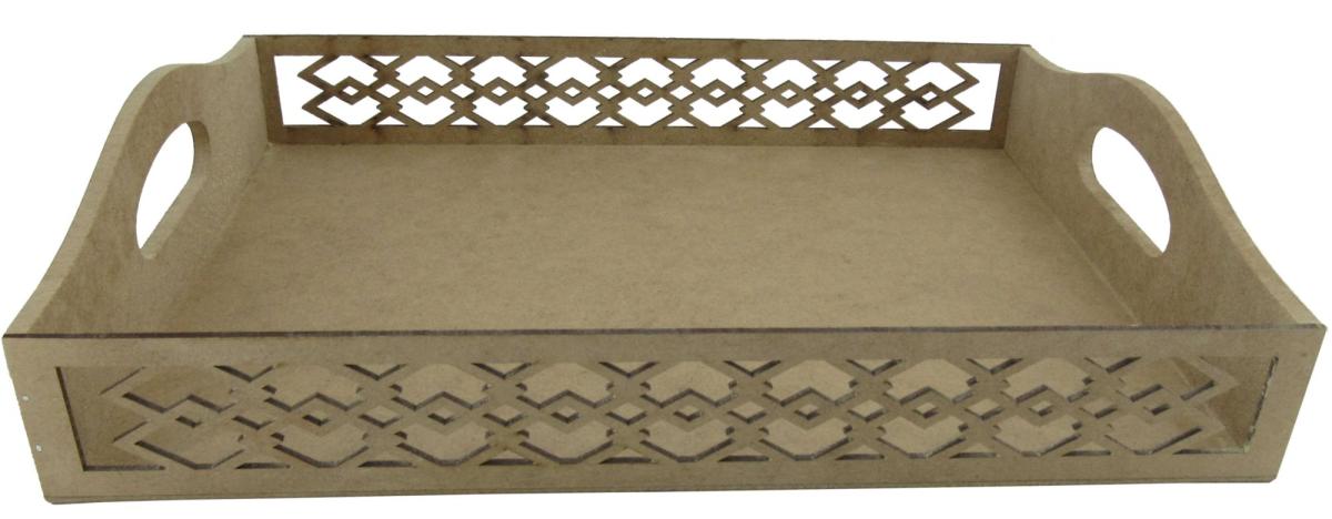BANDEJA MOSAICO ALCA 6MM GR 41X30,5X7,5CM MDF CRÚ