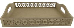 Bandeja mosaico alca 6mm peq 29x20,5x7,5cm mdf crú