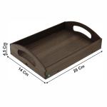 Bandeja Pequena MDF 20x14x5 cm com Pintura Amadeirada Marrom Decoração Rústica e Funcional