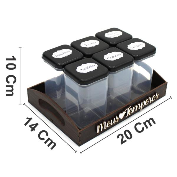 Bandeja  porta tempero  pintado 20X14X4CM C/06 potes  Bandeja  porta tempero  pintado 20X14X4CM C/06 potes