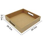 BANDEJA RETA QUAD. LISA 6MM MED. 24X24X5CM