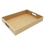 BANDEJA RETA RETANG. LISA GG 6MM 46,5X33X5CM MDF CRÚ
