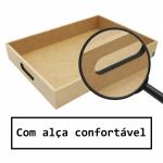 BANDEJA RETA RETANG. LISA GG 6MM 46,5X33X5CM MDF CRÚ