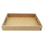 BANDEJA RETA RETANG. LISA GG 6MM 46,5X33X5CM MDF CRÚ