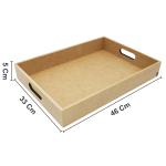 BANDEJA RETA RETANG. LISA GG 6MM 46,5X33X5CM MDF CRÚ