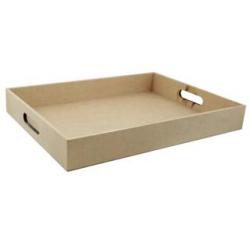 Bandeja retang. Pp lisa 27x15,5x4cm mdf crú