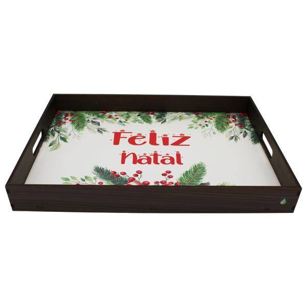 Bandeja Super Luxo Decoração Feliz Natal 35x25x4cm Mdf Bandeja Super Luxo Decoração Feliz Natal 35x25x4cm Mdf
