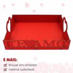 Bandeja Te amo MDF Cesta Café Da Manhã Presente Decorativa Organizadora Casa Cozinha