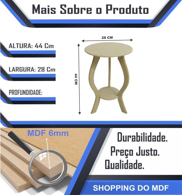 Banqueta Redonda 44cm Mdf