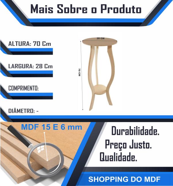 Banqueta Redonda  70 Cm Mdf